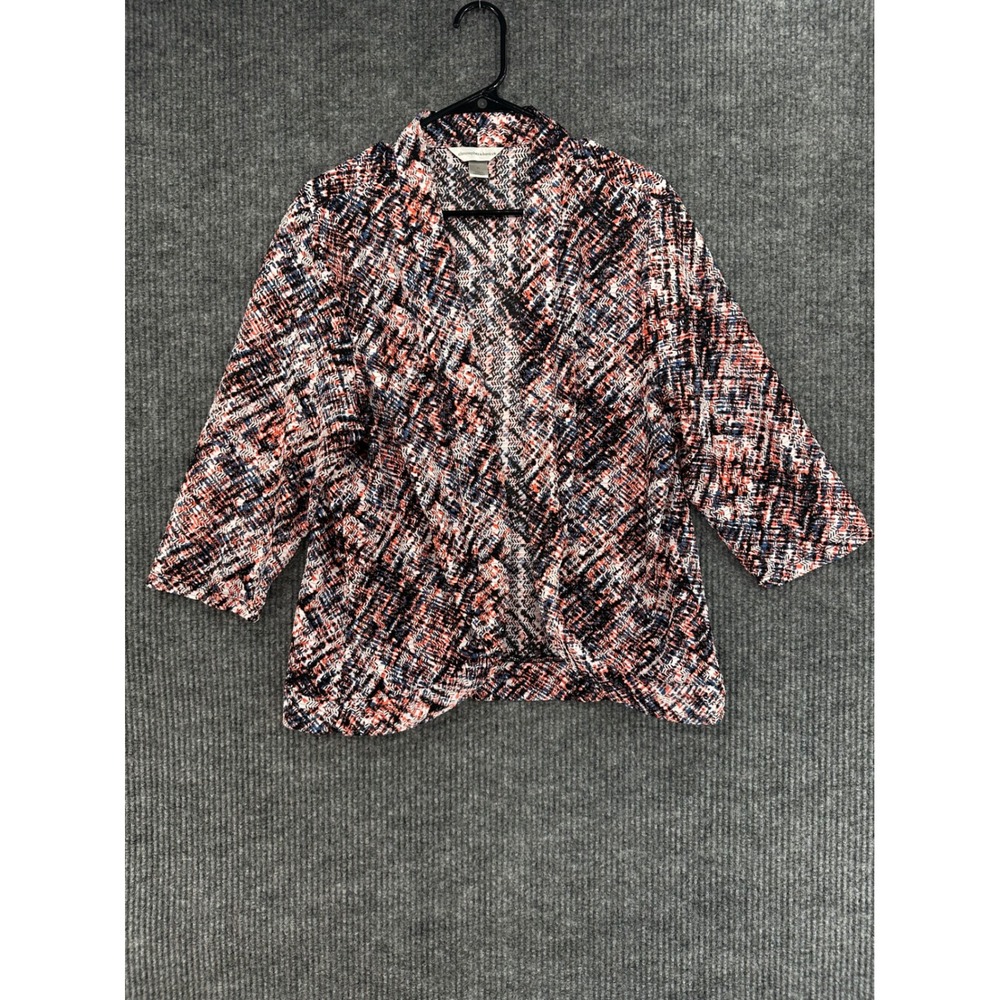 Christopher & Banks Cardigan Womens XL Multicolor Abstract Crinkle Knit
